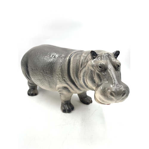 362 - A Melba Ware hippo figurine - approx. 20cm high x 43cm long