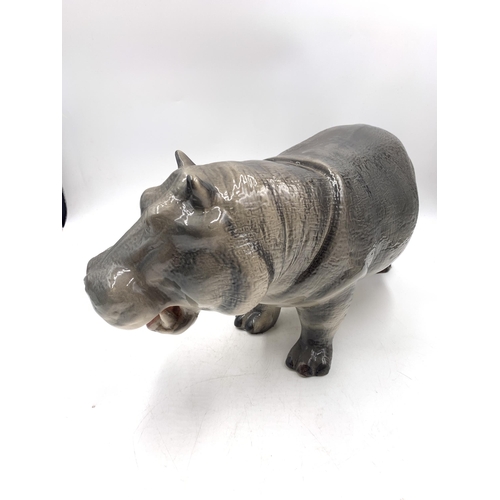 362 - A Melba Ware hippo figurine - approx. 20cm high x 43cm long