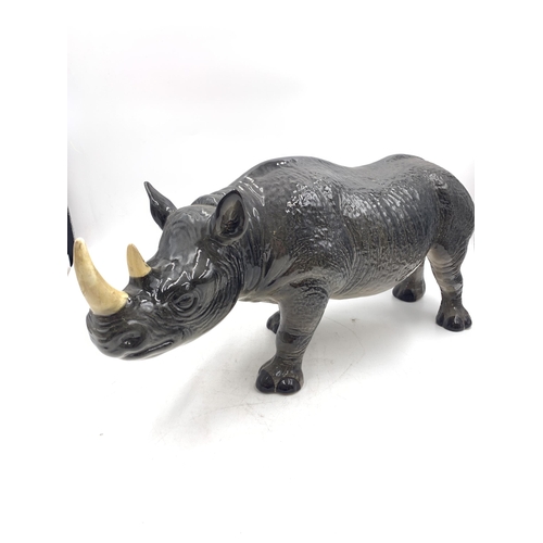 363 - A Melba Ware rhino figurine - approx. 20cm high x 43cm long