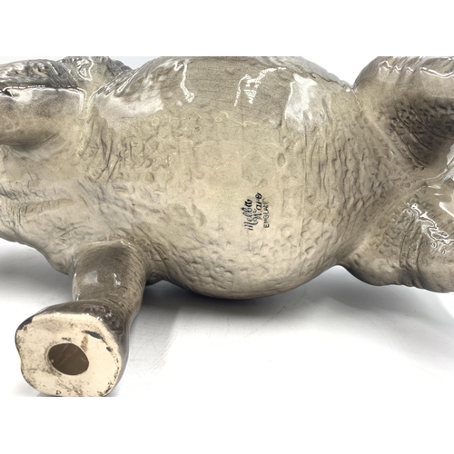 363 - A Melba Ware rhino figurine - approx. 20cm high x 43cm long