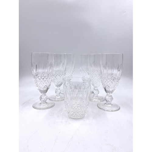 367 - Seven Waterford Crystal Colleen drinking glasses, six champagne flutes and one water glass