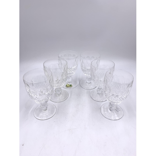 368 - Six Waterford Crystal Colleen short-stem claret glasses - approx. 12cm high