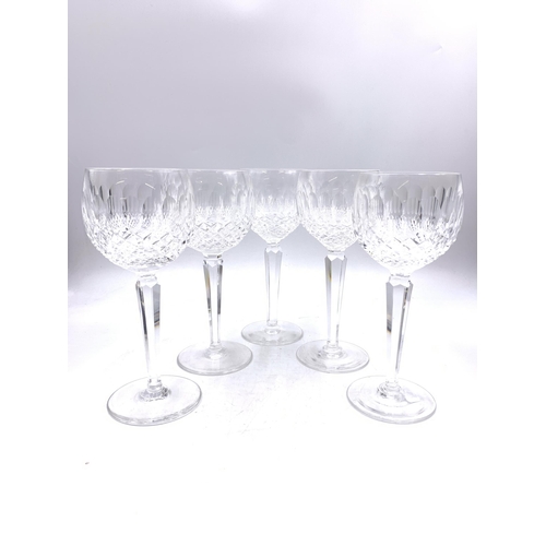 369 - Five Waterford Crystal Colleen long-stem wine glasses - approx. 19cm high