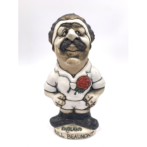 374 - A John Hughes Wales 'Bill Beaumont' England Rugby player pottery figurine - approx. 15.5cm high