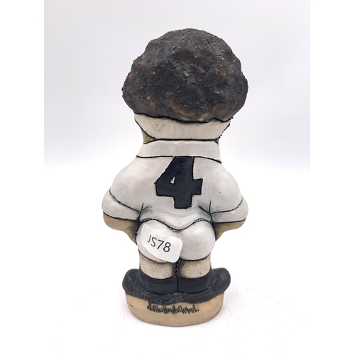 374 - A John Hughes Wales 'Bill Beaumont' England Rugby player pottery figurine - approx. 15.5cm high