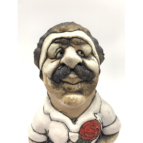 374 - A John Hughes Wales 'Bill Beaumont' England Rugby player pottery figurine - approx. 15.5cm high