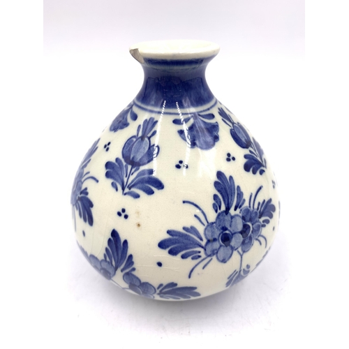 382 - Six Delft pottery vases - tallest approx. 17cm high