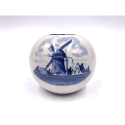 382 - Six Delft pottery vases - tallest approx. 17cm high