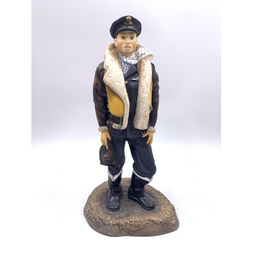 385 - An Ashmor Royal Airforce Fighter Pilot limited edition no. 232/250 fine bone china figurine - approx... 