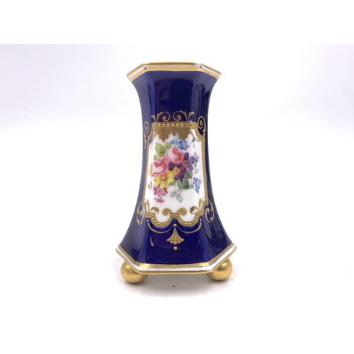 388 - A Royal Crown Derby 8063 hexagonal tri footed vase - approx. 9cm high