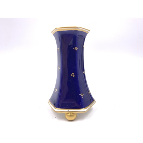 388 - A Royal Crown Derby 8063 hexagonal tri footed vase - approx. 9cm high