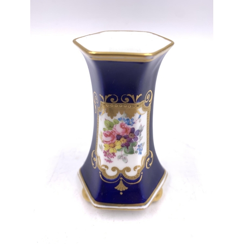 388 - A Royal Crown Derby 8063 hexagonal tri footed vase - approx. 9cm high