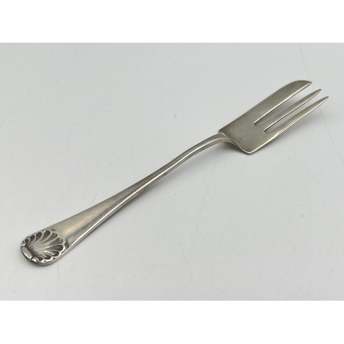 2209 - A cased set of six Angora hallmarked Birmingham silver A. J. Bailey cake forks, dated 1925 - approx.... 