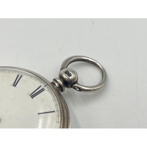 2222 - A Victorian Alfred Gurney of Coventry hallmarked London silver open face key wind pocket watch with ... 