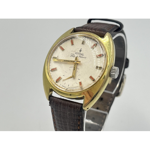 2227 - A vintage Verdal Tour De France Incabloc Swiss made mechanical wristwatch