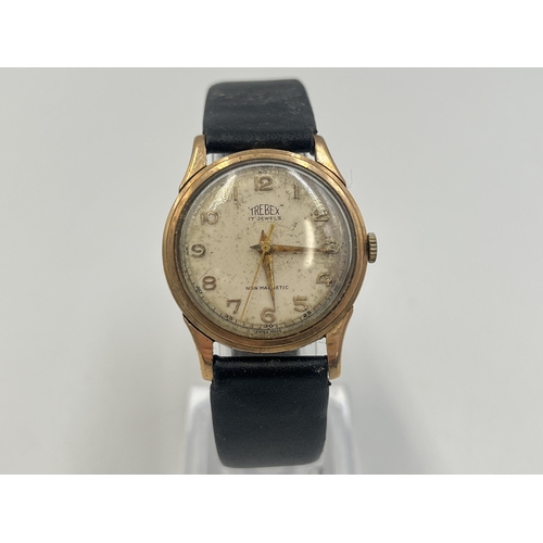 2238 - A vintage Trebex 9ct gold cased 17 jewels mechanical men's wristwatch - approx. gross weight without... 