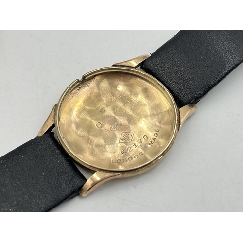 2238 - A vintage Trebex 9ct gold cased 17 jewels mechanical men's wristwatch - approx. gross weight without... 