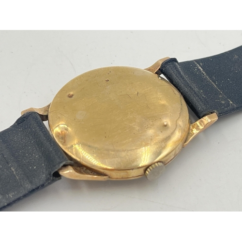 2238 - A vintage Trebex 9ct gold cased 17 jewels mechanical men's wristwatch - approx. gross weight without... 