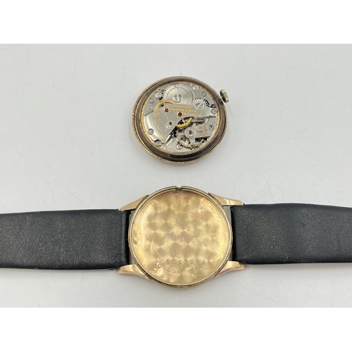 2238 - A vintage Trebex 9ct gold cased 17 jewels mechanical men's wristwatch - approx. gross weight without... 