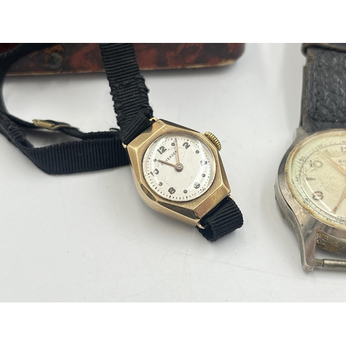 2240 - Three vintage mechanical wristwatches, one boxed Crusader 9ct gold cased lady's - approx. gross weig... 