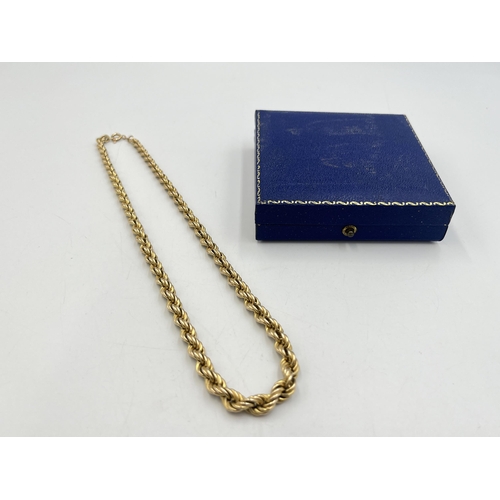 2248 - A hallmarked Birmingham import 9ct gold chain necklace, dated 1986 - approx. gross weight 12.8g and ... 