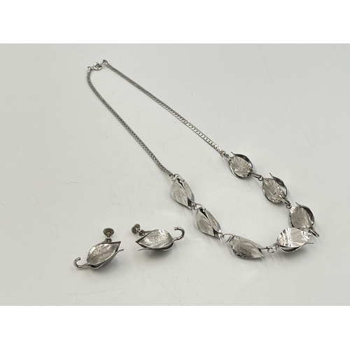 2260 - A Bond-Boyd sterling silver necklace and earrings set - approx. gross weight 25g