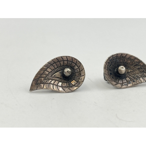 2269 - A pair of Aarre & Krogh Denmark sterling silver clip on earrings - approx. gross weight 5g