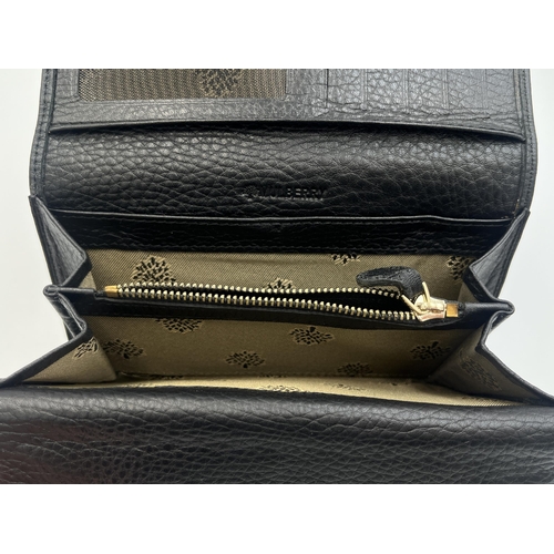 2293 - A Mulberry black leather lady's purse - approx. 10cm high x 18cm wide