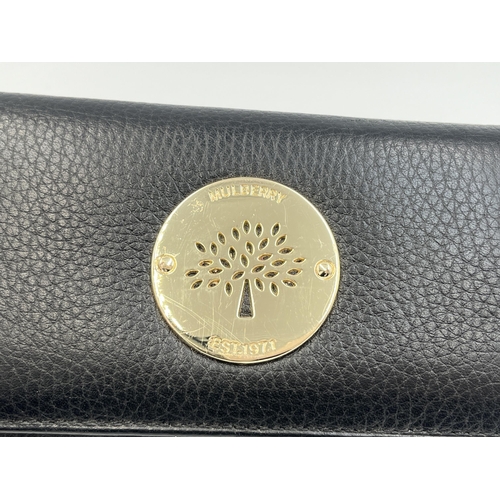 2293 - A Mulberry black leather lady's purse - approx. 10cm high x 18cm wide