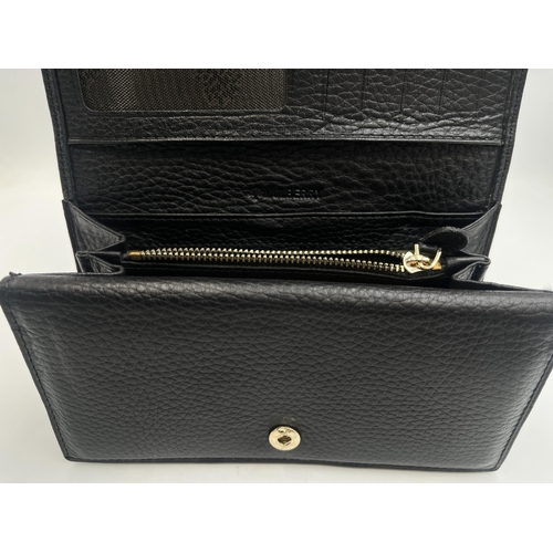 2293 - A Mulberry black leather lady's purse - approx. 10cm high x 18cm wide