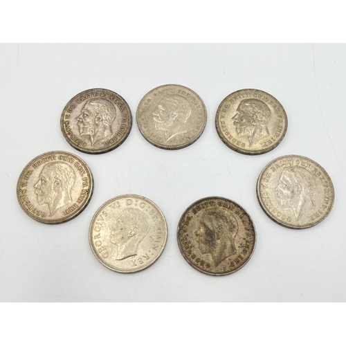 2327 - Seven 50% silver crowns, six 1935 and one 1937 - approx. gross weight 197g