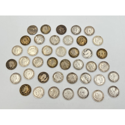 2333 - A collection of 92.5% silver threepences - approx. gross weight 55g