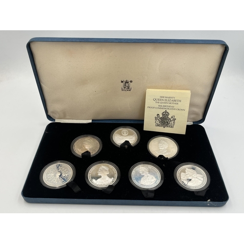 2339 - A cased 1980 Royal Mint Her Majesty Queen Elizabeth the Queen Mother 92.5% silver proof seven coin s... 