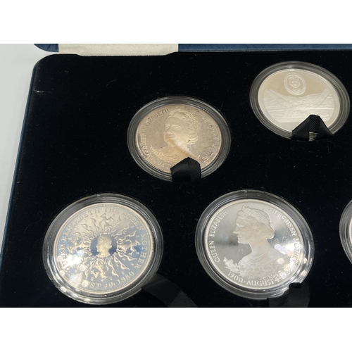 2339 - A cased 1980 Royal Mint Her Majesty Queen Elizabeth the Queen Mother 92.5% silver proof seven coin s... 