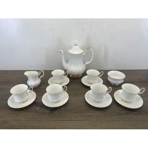 433 - A Royal Albert Val D'or bone china fifteen piece coffee set