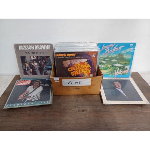 780 - A collection of LP vinyl records to include Abba, American Flyer, Joan Armatrading, Joan Baez, Bangl... 