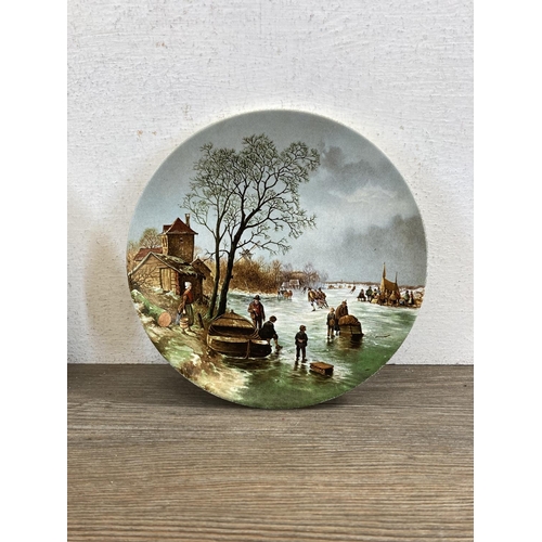 408 - Three Poole Pottery collector's plates, 446 Art Deco Spring, Landscape in Winter after painting by A... 