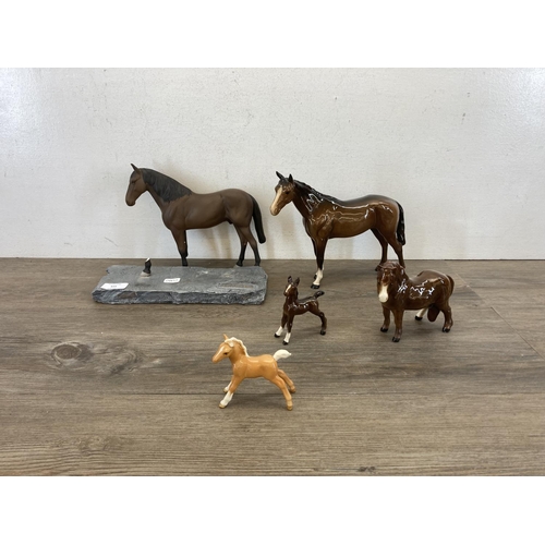 435 - Five Beswick horse figurines