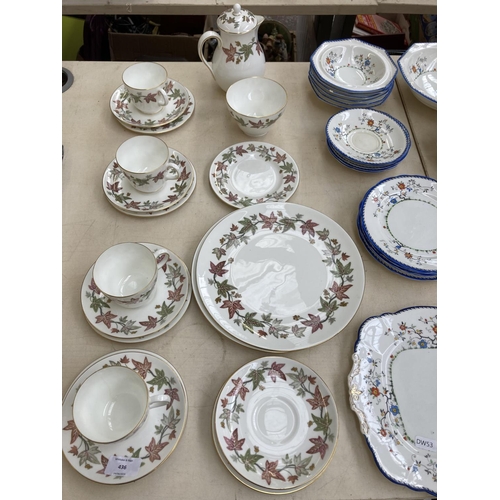 436 - Two ceramic part tea sets, one Wedgwood Ivy House and one Paragon Blossom