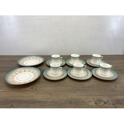 439 - Twenty pieces of late 19th/early 20th century Aynsley Rd No. 36343 china to include six trios etc.