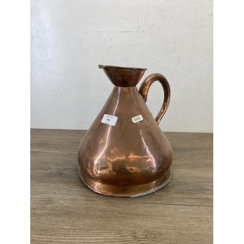 456 - A 19th century copper one gallon water jug - approx. 28cm high