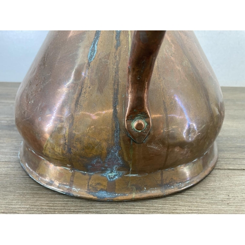 456 - A 19th century copper one gallon water jug - approx. 28cm high