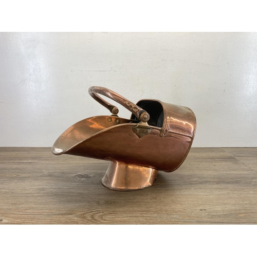 458 - A 19th century copper coal scuttle