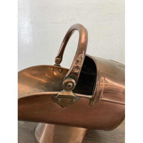 458 - A 19th century copper coal scuttle