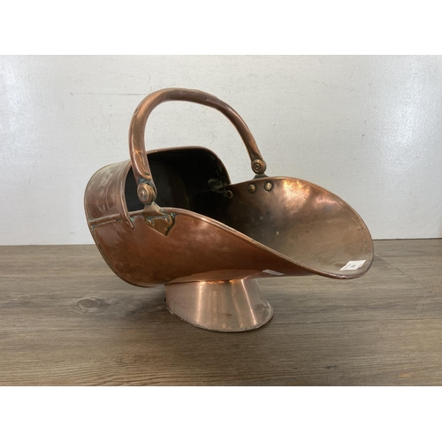 458 - A 19th century copper coal scuttle