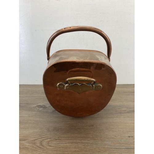 458 - A 19th century copper coal scuttle