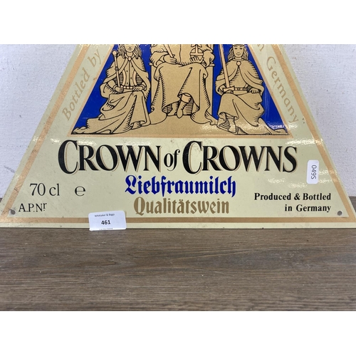 461 - A vintage German Crown of Crowns advertising sign - approx. 39cm high x 39cm wide