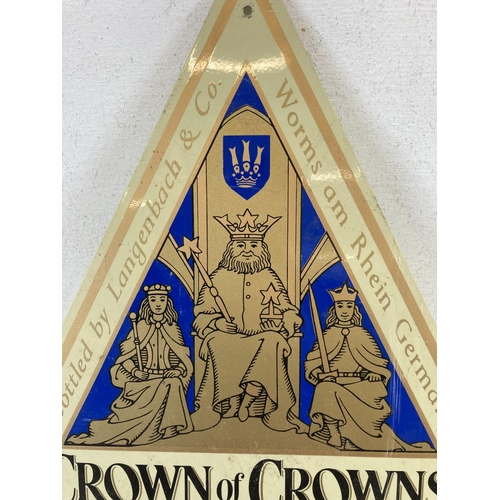 461 - A vintage German Crown of Crowns advertising sign - approx. 39cm high x 39cm wide