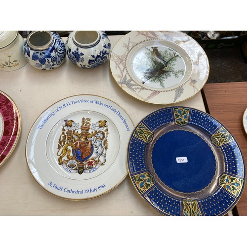 441 - A collection of ceramics to include Delft ashtray and vase, Wedgwood plate, two Royal Doulton 'The B... 