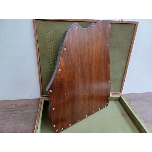 839 - A cased Piano-Chord six-chord zither with tuning key